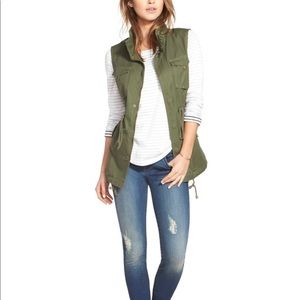 Nordstrom Pleione cotton twill utility vest
